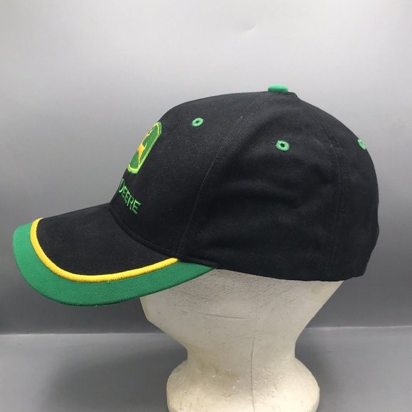 John Deere Tractors Hat Cap Adjustable Strapback Black Green EUC - Picture 4 of 7